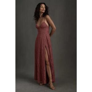 Fame and Partner Charlotte Dress Sz 2 Pink Rosettes Lace bridal showers Wedding